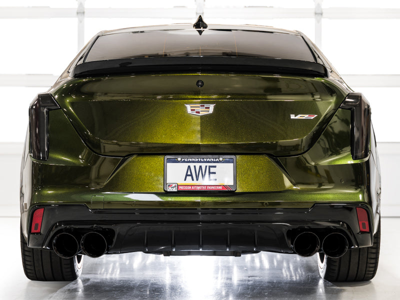 AWE Tuning 2021+ Cadillac CT4-V Blackwing SwitchPath Exhaust - Diamond Black Tips AWE Tuning Catback AXOPROS