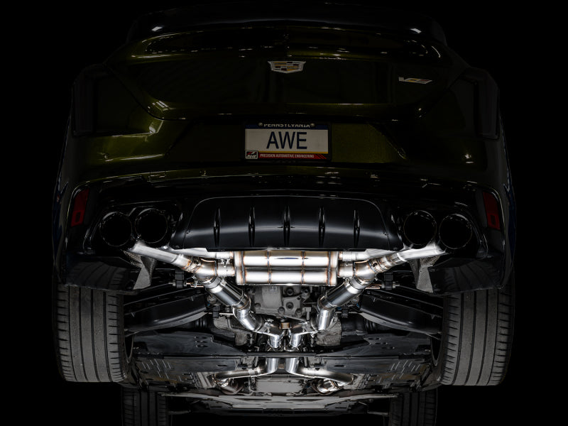 AWE Tuning 2021+ Cadillac CT4-V Blackwing SwitchPath Exhaust - Diamond Black Tips AWE Tuning Catback AXOPROS
