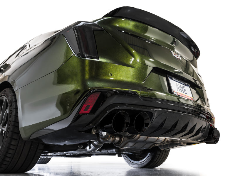 AWE Tuning 2021+ Cadillac CT4-V Blackwing SwitchPath Exhaust - Diamond Black Tips AWE Tuning Catback AXOPROS