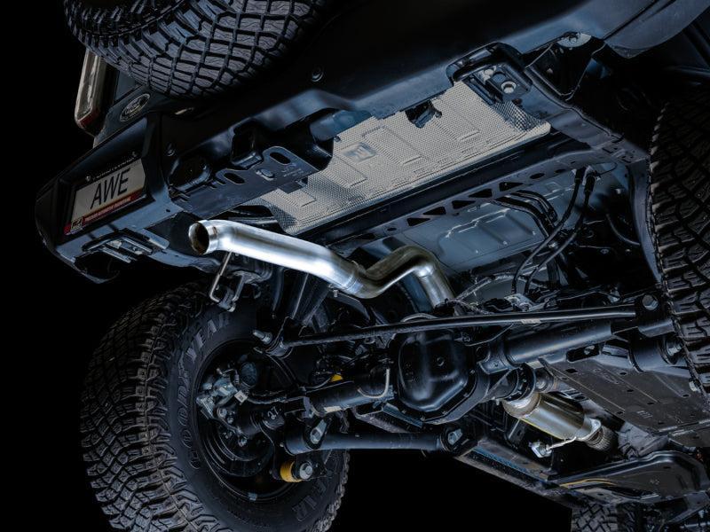 AWE Tuning 2021+ Ford Bronco 0FG Exhaust (No Tips) w/ Bash Guard AWE Tuning Catback AXOPROS