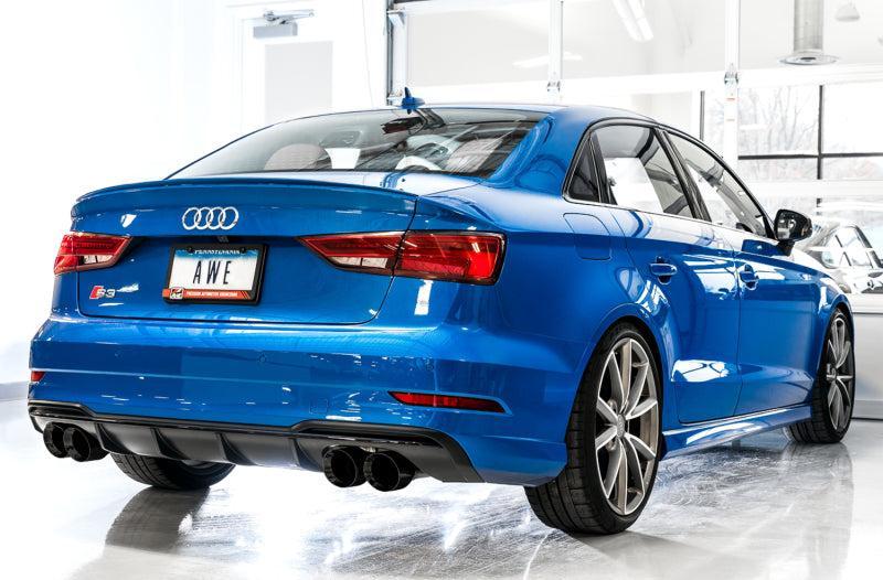 AWE Tuning Audi 8V S3 SwitchPath Exhaust w/Diamond Black Tips 102mm AWE Tuning Catback AXOPROS