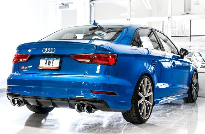 AWE Tuning Audi 8V S3 Track Edition Exhaust w/Chrome Silver Tips 102mm AWE Tuning Catback AXOPROS