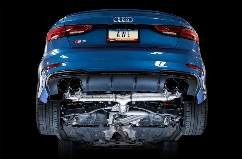 AWE Tuning Audi 8V S3 Track Edition Exhaust w/Diamond Black Tips 102mm AWE Tuning Catback AXOPROS