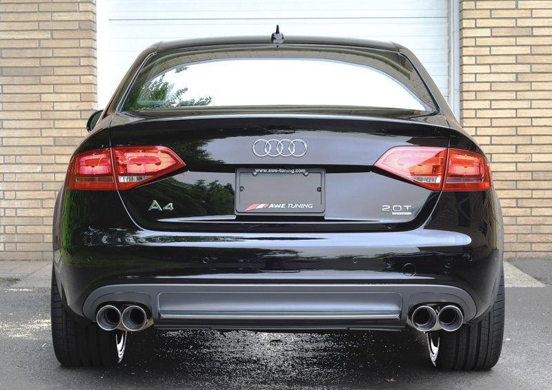 AWE Tuning Audi B8 A4 Touring Edition Exhaust - Quad Tip Polished Silver Tips - Does Not Fit Cabrio AWE Tuning Catback AXOPROS