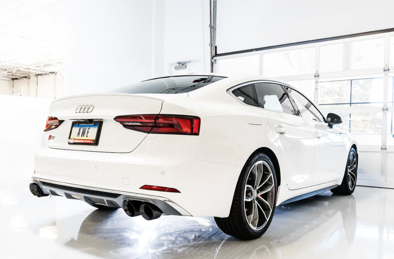 AWE Tuning Audi B9 S4 Track Edition Exhaust - Non-Resonated (Black 102mm Tips) AWE Tuning Catback AXOPROS