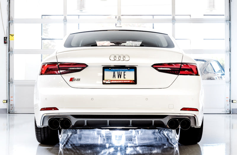AWE Tuning Audi B9 S4 Track Edition Exhaust - Non-Resonated (Black 102mm Tips) AWE Tuning Catback AXOPROS