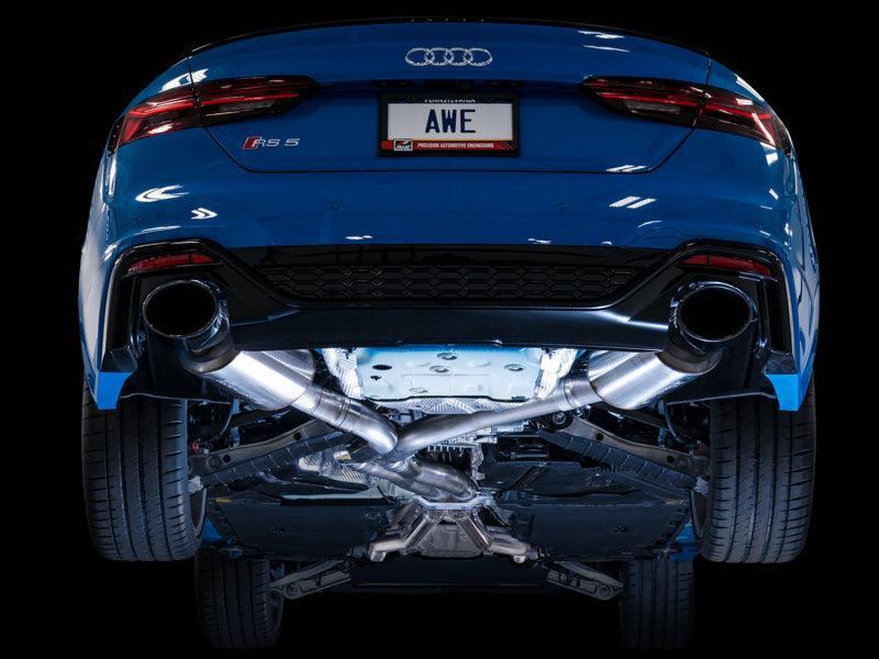 AWE Tuning Audi B9.5 RS5 Sportback Non-Resonated Touring Edition Exhaust - RS-Style Diamond Blk Tips AWE Tuning Catback AXOPROS