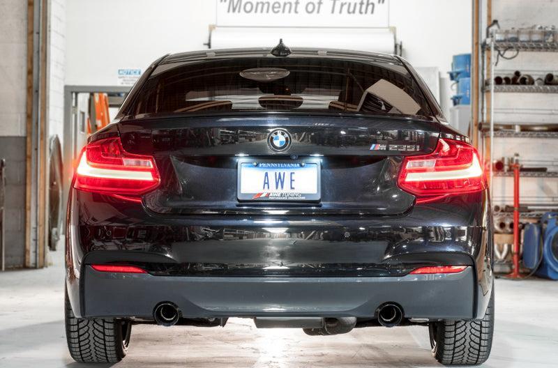 AWE Tuning BMW F22 M235i / M240i Touring Edition Axle-Back Exhaust - Diamond Black Tips (102mm) AWE Tuning Axle Back AXOPROS