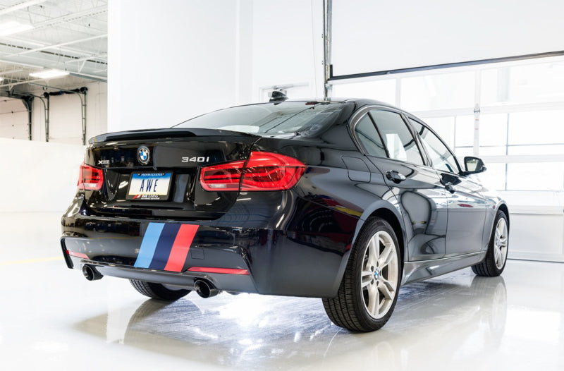 AWE Tuning BMW F3X 340i Touring Edition Axle-Back Exhaust - Diamond Black Tips (90mm) AWE Tuning Axle Back AXOPROS