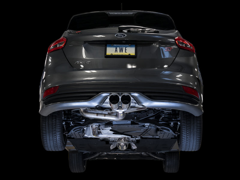 AWE Tuning Ford Focus ST Track Edition Cat-back Exhaust - Chrome Silver Tips AWE Tuning Catback AXOPROS