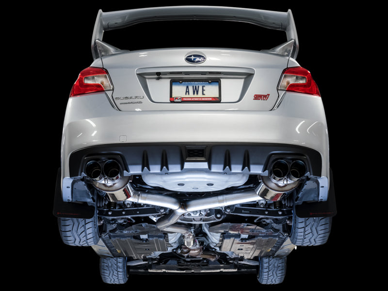 AWE Tuning Subaru STI VA / WRX GV / STI GV Sedan Touring Edition Exhaust - Chrome Silver Tip (102mm) AWE Tuning Catback AXOPROS