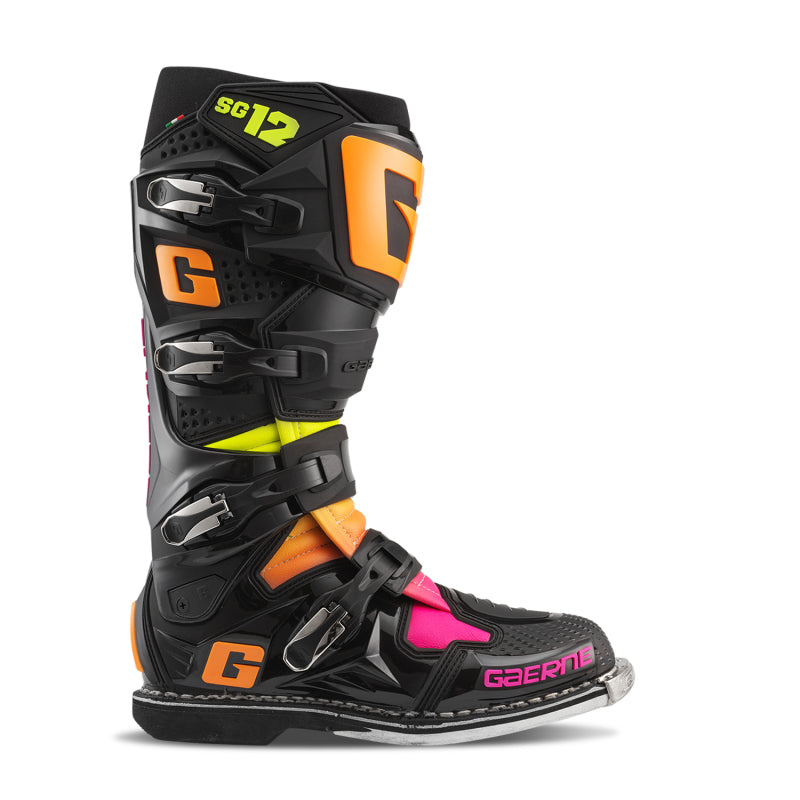 Gaerne SG12 Limited Edition Boot Black/Orange/Pink - Size 10 Gaerne Motorcycle Boots AXOPROS