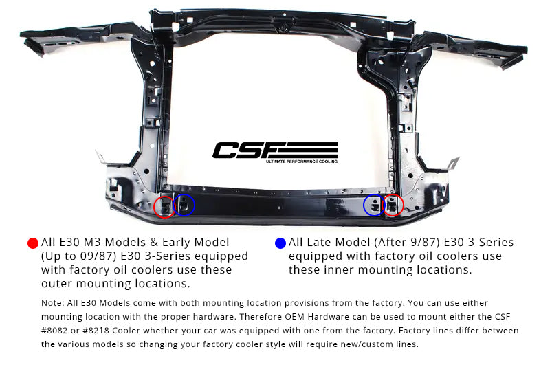 CSF 82-94 BMW 3 Series (E30) High Performance Oil Cooler w/-10AN Male & OEM Fittings CSF Oil Coolers  AXOPROS