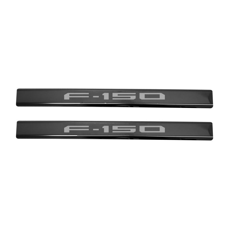 Putco 15-20 Ford F-150 - SuperCrew w/ F-150 Etchinng (4pcs) Black Platinum Door Sills Putco Door Panels AXOPROS