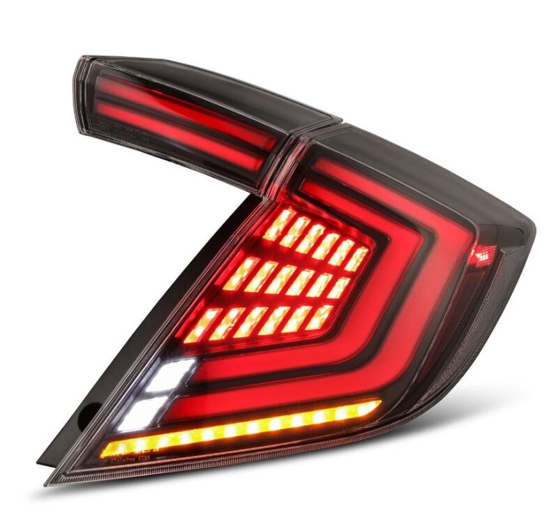 AlphaRex 16-21 Honda Civic Hatchback/ Type-R FK8 Nova-Series LED Tail Lights (Pair) - Alpha Black AlphaRex Tail Lights  AXOPROS