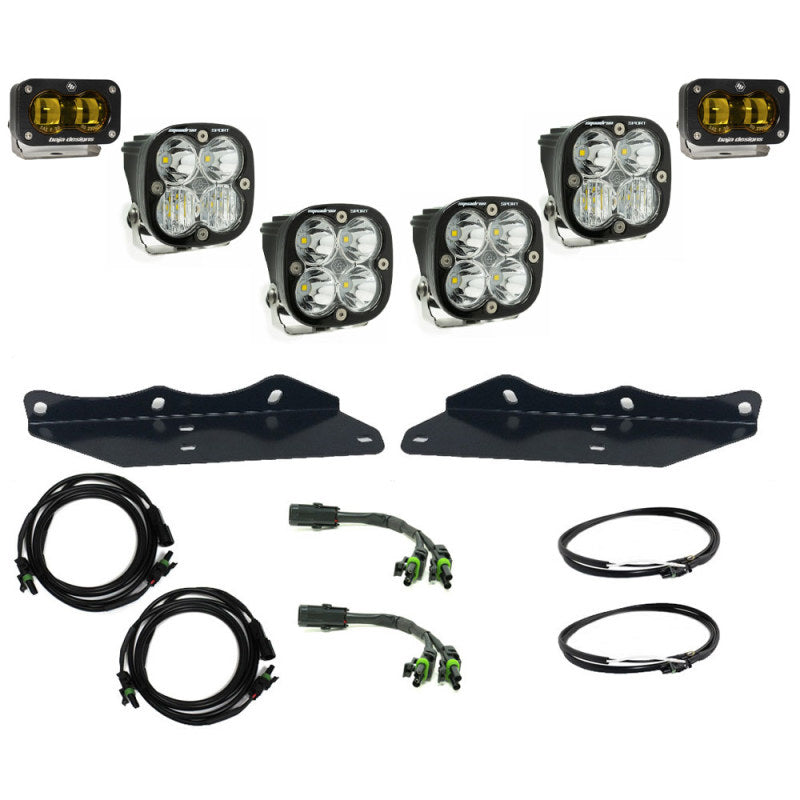 Baja Designs 17-20 Ford F-150 Raptor S2 SAE Sportsmen Fog Pocket Kit - Amber Baja Designs Light Bars & Cubes AXOPROS