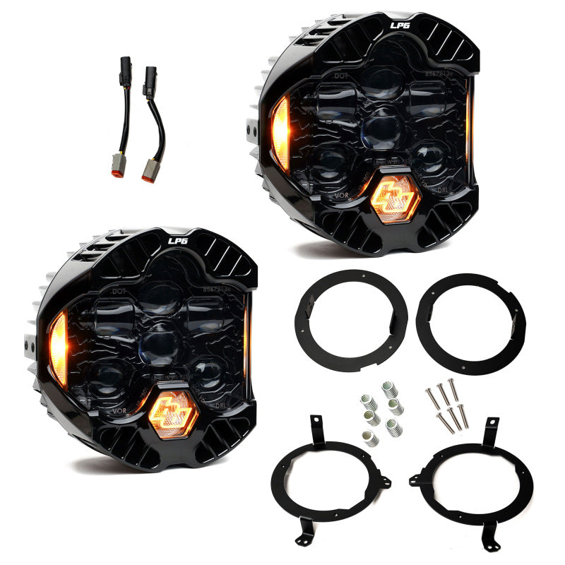 Baja Designs 18-25 Jeep Wrangler JL / 20-25 Gladiator JT DOT LP6 LED Headlight Kit - Amber Baja Designs Headlights AXOPROS