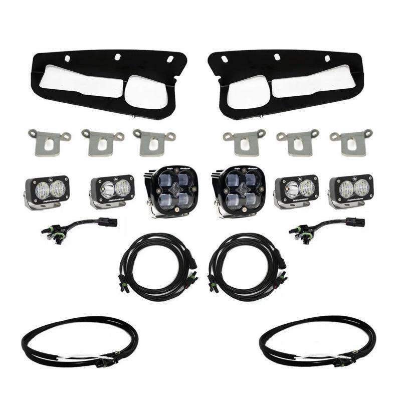 Baja Designs 2021+ Ford Bronco Clear SAE Fog Pocket Kit w/Upfitter Baja Designs Fog Lights AXOPROS