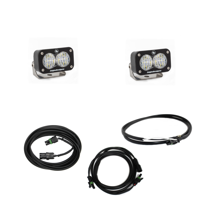 Baja Designs Jeep JL LED Light Kit Reverse Kit w/ Upfitter Dual S2 Sport w/C Baja Designs Light Bars & Cubes AXOPROS
