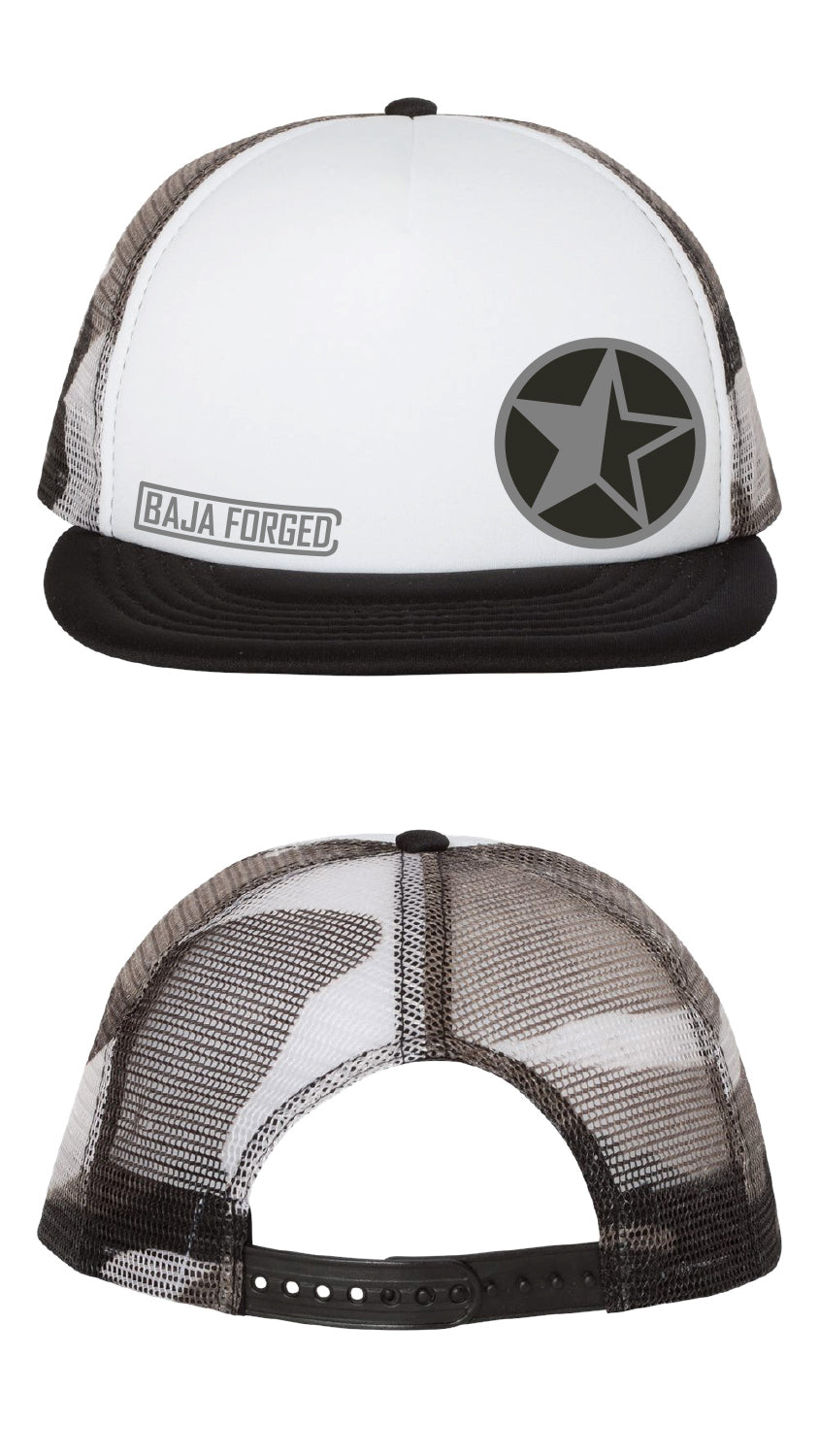 BAJA FORGED FOAM FRONT TRUCKER HAT - WHITE CAMO Baja Forged Hat  AXOPROS