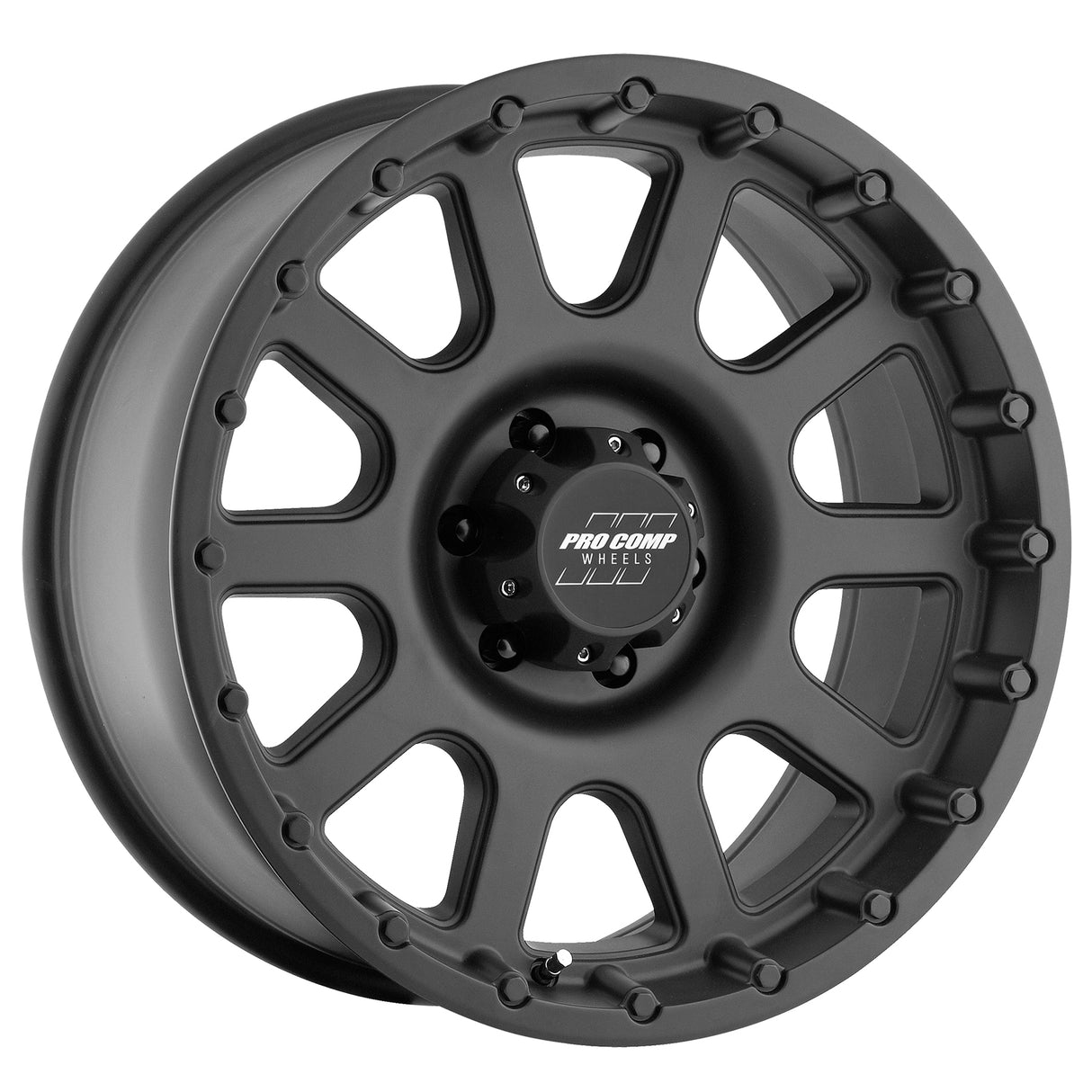 Bandido Matte Black 18x9 6x5.5 5BS Offset 0mm Cap P/N 703165500 Pro Comp Wheel AXOPROS