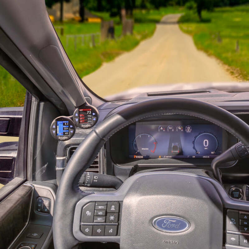 Banks Gauge Pod Kit 2023-2024 Ford F250-450 & 2021-24 F150 iDash Stealth Pod Mount - Dual Gauge Banks Power Performance Monitors AXOPROS