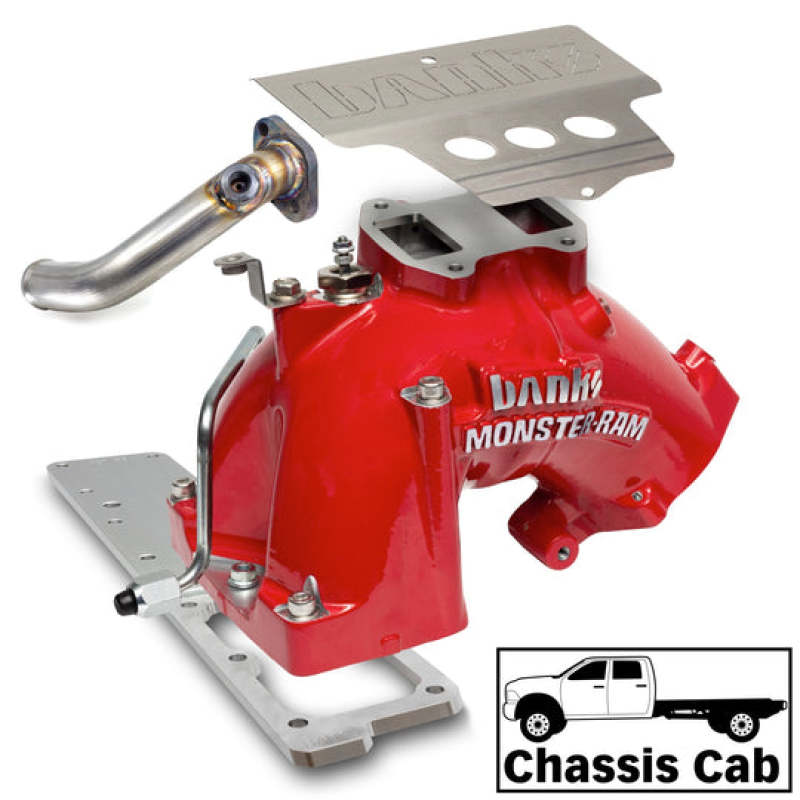 Banks Power 13-18 Dodge RAM 6.7L Monster-Ram Intake System W/Fuel Line-Chassis Cab Red Banks Power Short Ram Air Intakes AXOPROS