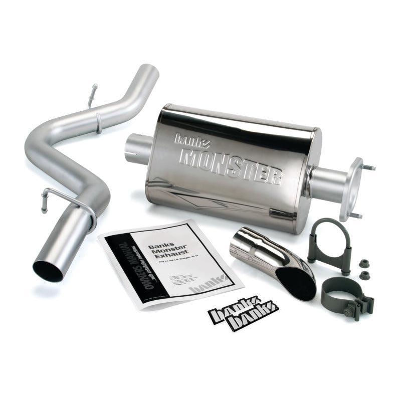 Banks Power 91-95 Jeep 4.0L Wrangler Monster Exhaust System - SS Single Exhaust w/ Chrome Tip Banks Power Catback AXOPROS
