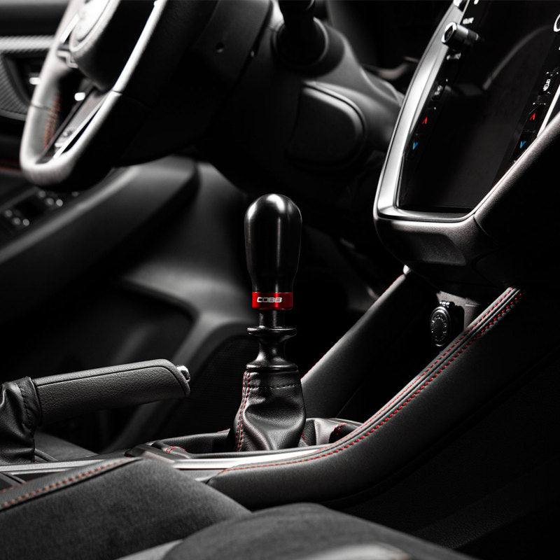 Cobb Subaru 6-Speed Tall Weighted COBB Shift Knob - Black (Incl. Both Red + Blk Collars) COBB Shift Knobs AXOPROS