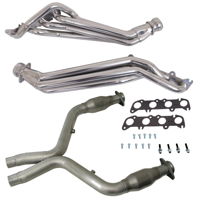 BBK 11-14 Ford Mustang GT 1-3/4 Long Tube Headers w/High Flow Catted Mid Pipe (Silver Ceramic) BBK Headers & Manifolds AXOPROS