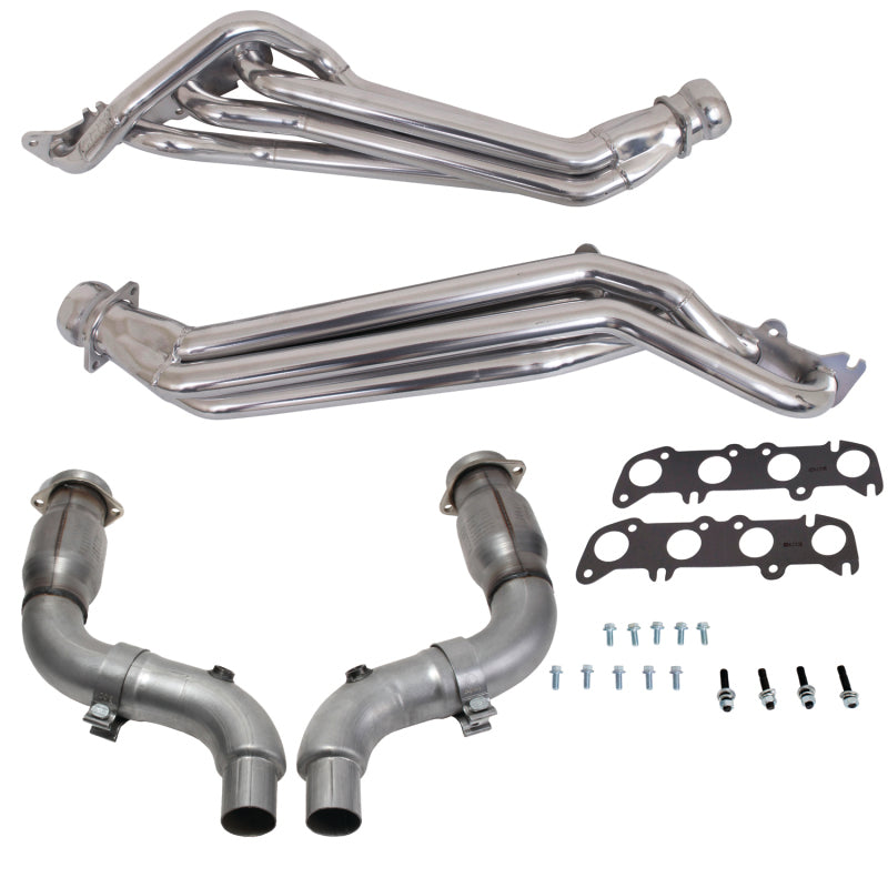 BBK 15-23 Ford Mustang GT 1-3/4 Long Tube Headers w/High Flow Catted Mid Pipe (Silver Ceramic) BBK Headers & Manifolds AXOPROS