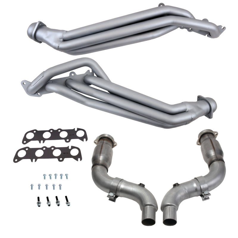 BBK 15-23 Ford Mustang GT 5.0 1-7/8in Long Tube Headers w/High Flow Catted Mid Pipe (Ti Ceramic) BBK Headers & Manifolds AXOPROS