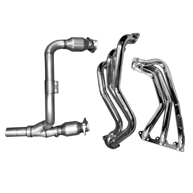 BBK 2007-2011 JEEP WRANGLER 3.8L 1-5/8 LONG TUBE HEADERS W/CATS Y PIPE (CHROME) BBK Performance Parts Exhaust Header  AXOPROS