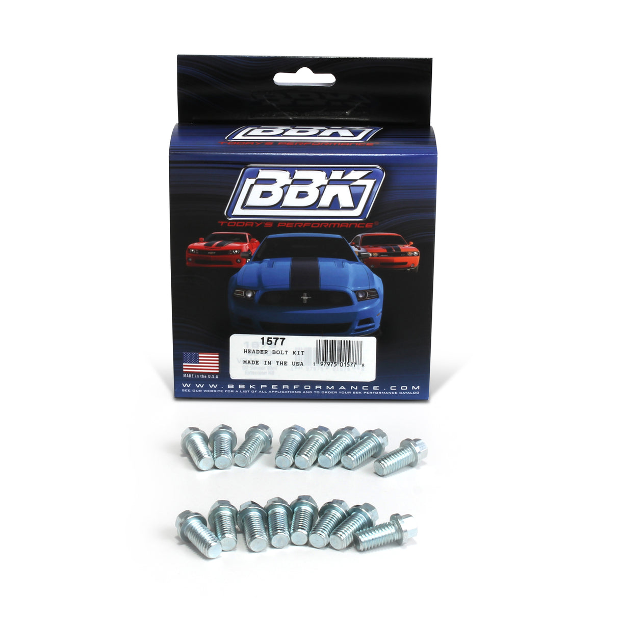 BBK EXHAUST HEADER BOLT KIT - FORD SBF 302/351 3/8 (16 PCS) BBK Performance Parts Exhaust Header Bolt  AXOPROS