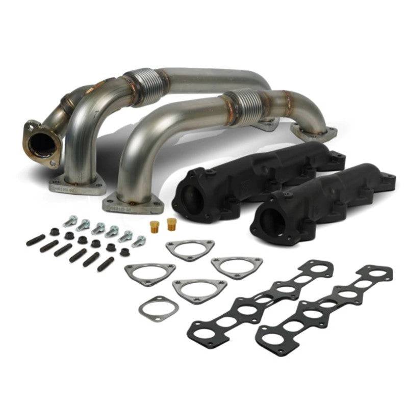 BD Diesel 08-10 Ford F-250/F-350/F-450/F-550 Powerstroke 6.4L Up Pipes Kit w/Manifold Set BD Diesel Connecting Pipes AXOPROS
