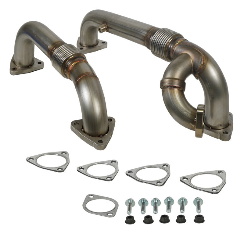 BD Diesel 08-10 Ford F-250/F-350/F-450/F-550 Powerstroke 6.4L Up Pipes Kit w/Manifold Set BD Diesel Connecting Pipes AXOPROS