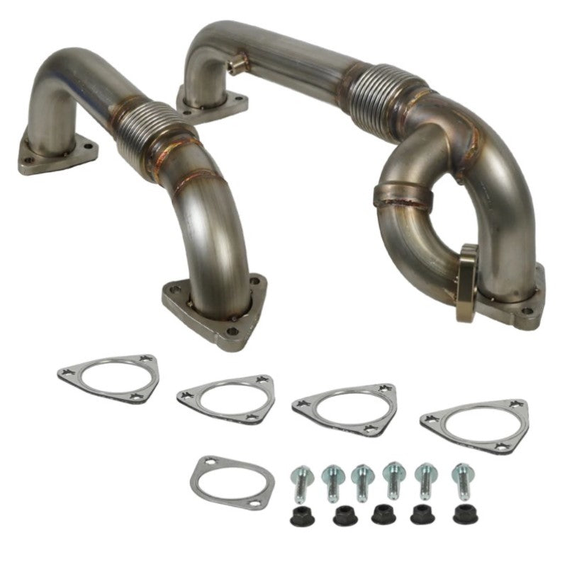 BD Diesel 08-10 Ford F-250/F-350/F-450/F-550 Powerstroke 6.4L Up Pipes Kit w/Manifold Set BD Diesel Connecting Pipes AXOPROS