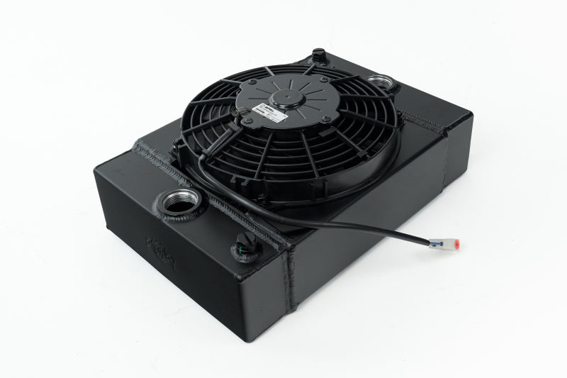 CSF Universal Drag Race / Tuck Radiator w/9in Spal Fan - 10.5in H x 10in L x 3.6in W - Black CSF Radiators  AXOPROS