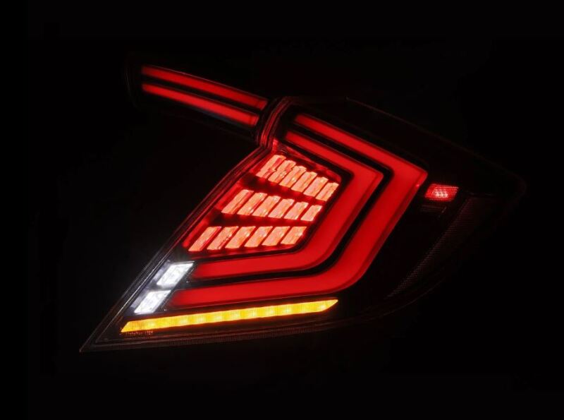AlphaRex 16-21 Honda Civic Hatchback/ Type-R FK8 Nova-Series LED Tail Lights (Pair) - Alpha Black AlphaRex Tail Lights  AXOPROS