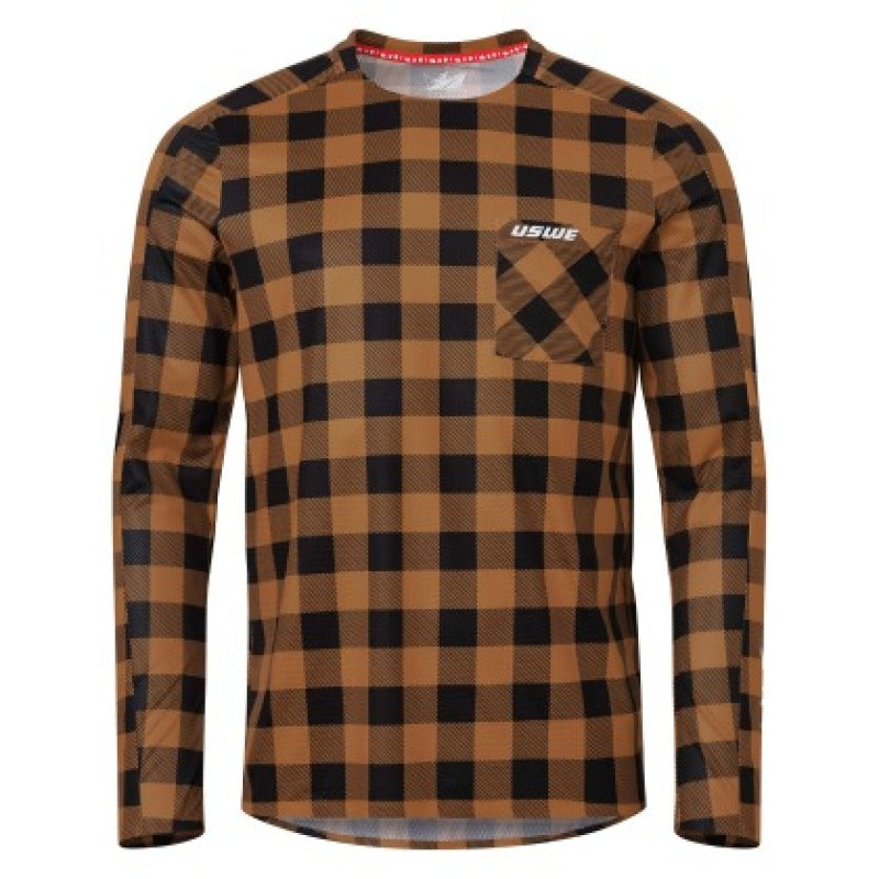 USWE Flannel Long Sleeve Lightweight Off-Road Jersey Bronze - XL USWE Shirts AXOPROS