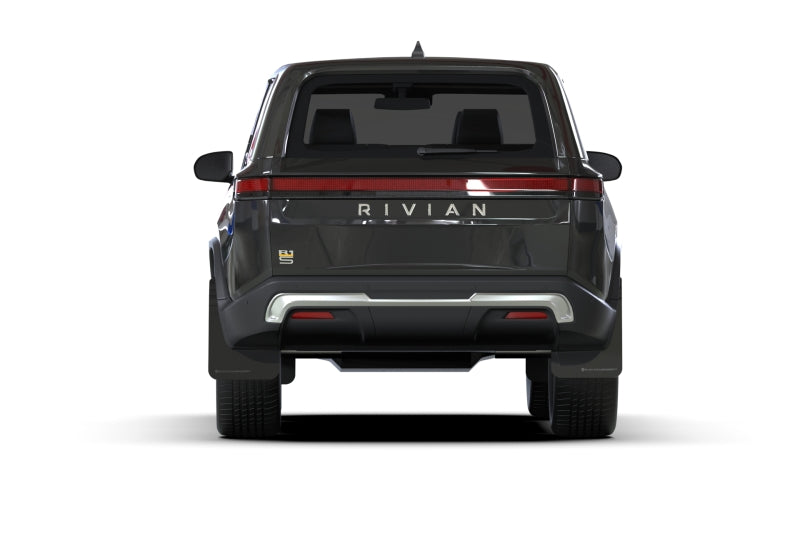 Rally Armor 22-25 Rivian R1S Black UR Mud Flap w/Metallic Black Logo Rally Armor Mud Flaps AXOPROS