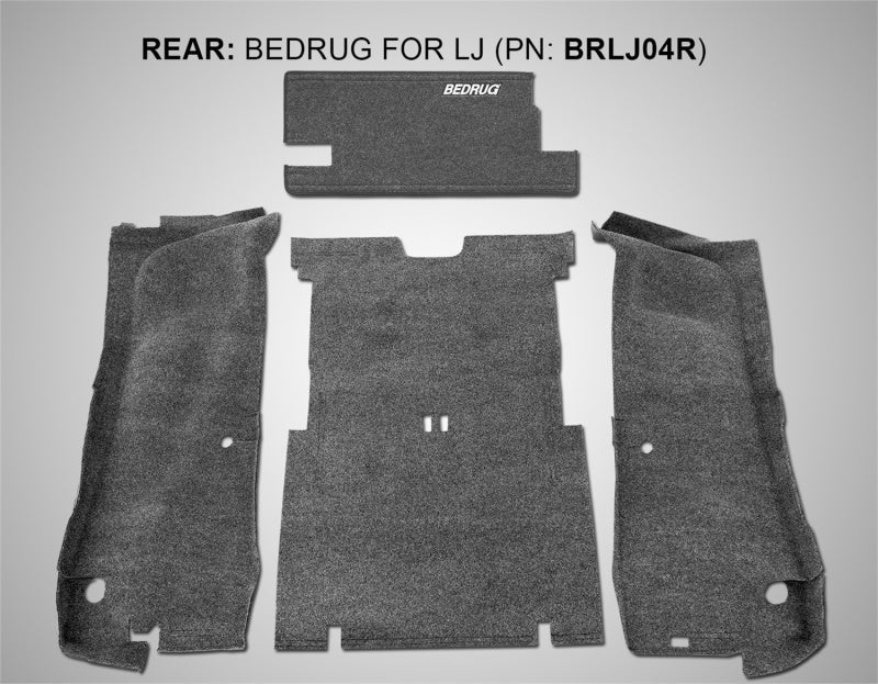 BedRug 03-06 Jeep LJ Unlimited Rear 4pc Cargo Kit (Incl Tailgate & Tub Liner) BedRug Bed Liners AXOPROS