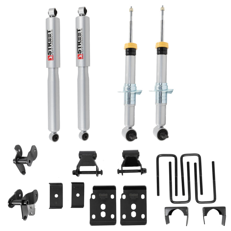 Belltech 2021+ Ford F-150 2WD 1-3.5in Front 4.5in Rear Complete Lower Kit with SP Shocks Belltech Lowering Kits AXOPROS