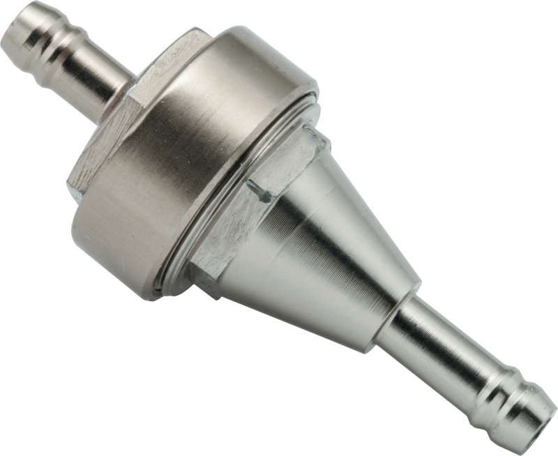 BikeMaster 1/4in Inline Fuel Filter - Titanium BikeMaster Fuel Filters  AXOPROS