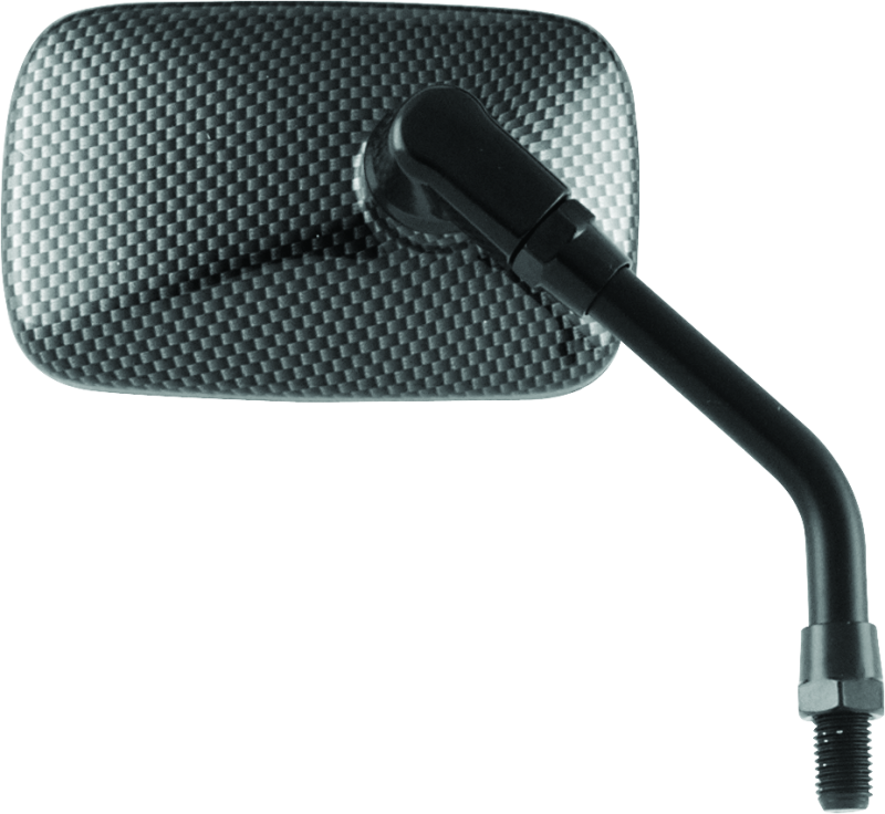 BikeMaster Mini Rectangle Mirror 10mm - Carbon Fiber - Each BikeMaster Side Mirrors AXOPROS