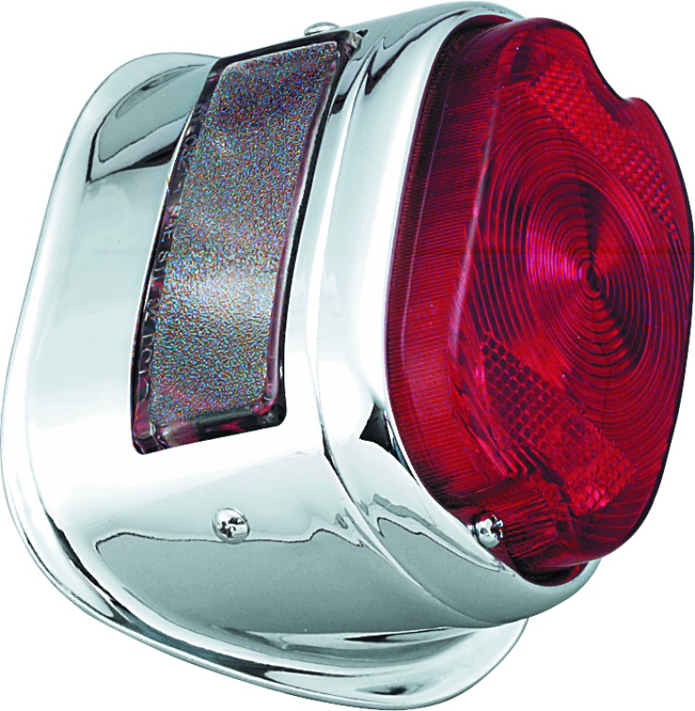 Bikers Choice 56-72 Big Twin & XL Chrome Taillight W/Red Lens & Top License Light Repl H-D 68010-64B Bikers Choice Tail Lights  AXOPROS