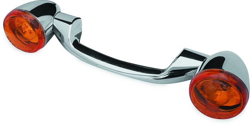 Bikers Choice 91-08 Touring 86-17 FLST Narrow Chrome Rear Turn Signal Bar Kit W/Amber Lens Bikers Choice Lights Corner AXOPROS