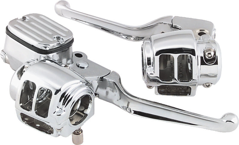 Bikers Choice 96-06 Big Twin 96-03XL With 11/16 Bore Master Cylinder Chrome Handlebar Control Kit Bikers Choice Handlebars AXOPROS