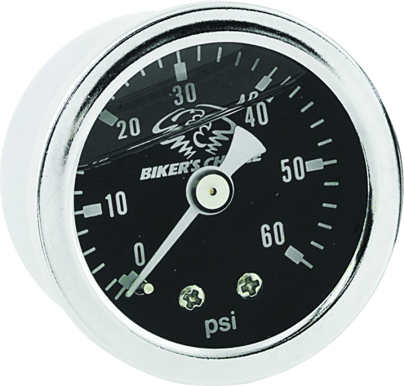 Bikers Choice Black Face Liquid Filled Oil Pressure Gauge 0-60 Psi 1/8 NPT Bikers Choice Gauges  AXOPROS