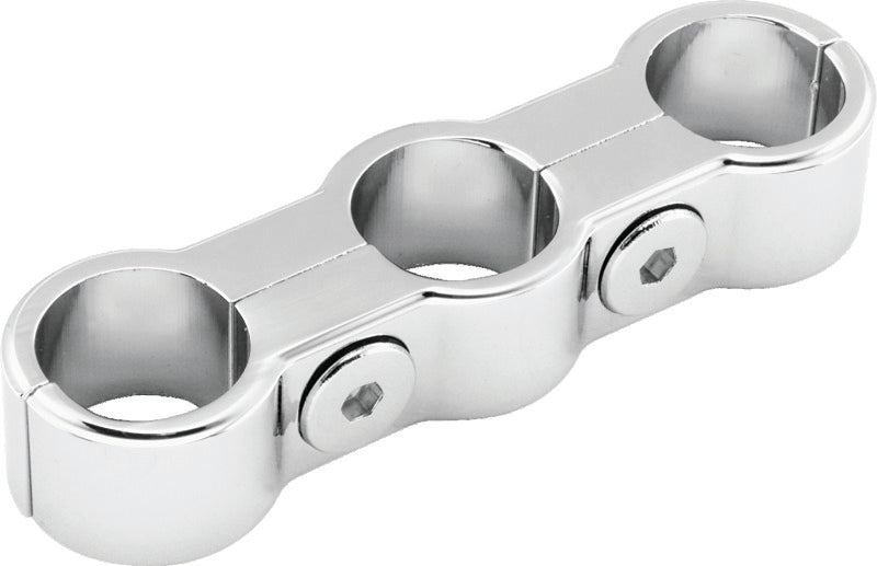 Bikers Choice Chrome Plain Oil Hose Separator For 3 Hoses Bikers Choice Clamps AXOPROS
